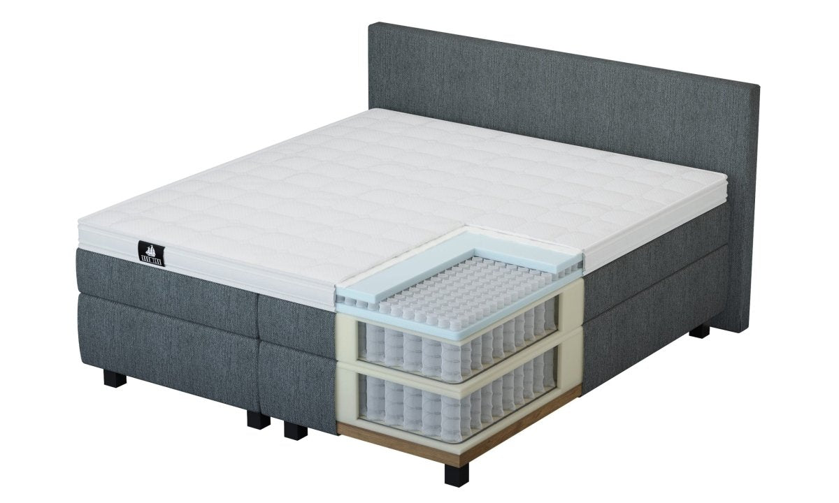 Mörgenn Boxspring Valk Suite - Pocketvering - Luxe Topper 80 x 200 Antraciet - Mörgenn