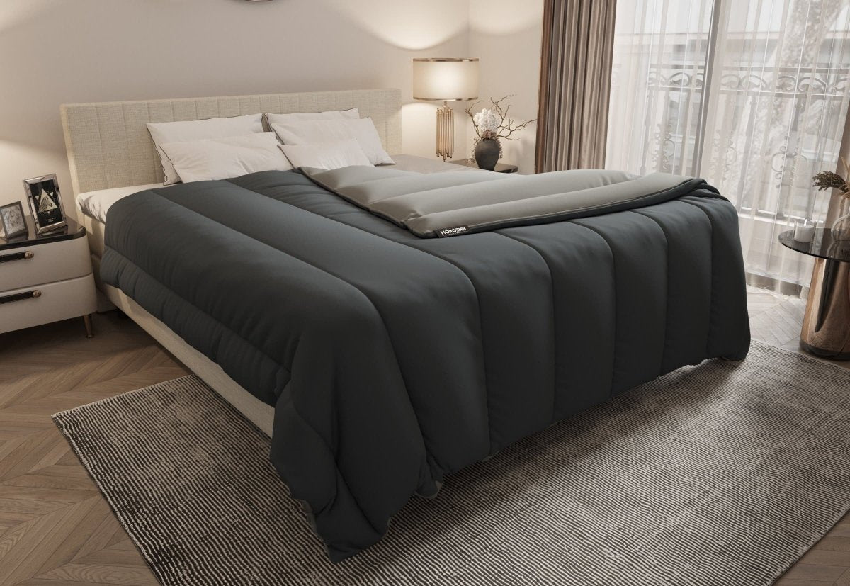 Mörgenn Dekbed zonder overtrek - In 4 kleuren en 2 maten 140 x 200 Antraciet & Lichtgrijs - Mörgenn