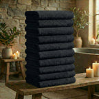Mörgenn Deluxe Hotel Handdoeken - 70x140cm - 100% Katoen - 550gr/m2 - 10 stuks Black - Mörgenn