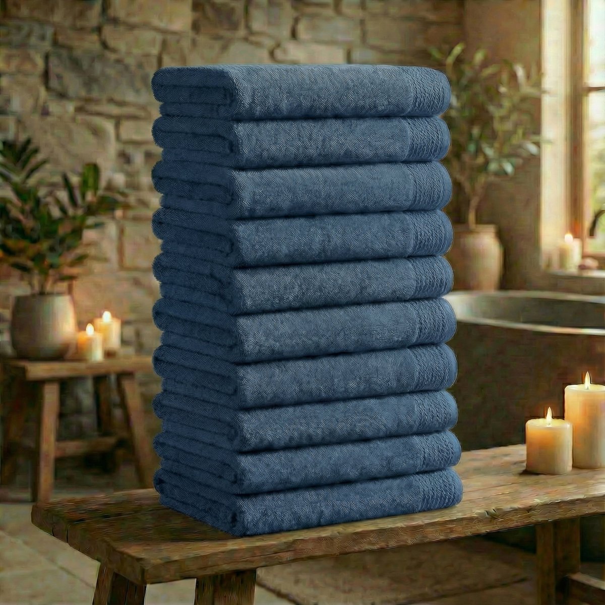 Mörgenn Deluxe Hotel Handdoeken - 70x140cm - 100% Katoen - 550gr/m2 - 10 stuks Blue - Mörgenn
