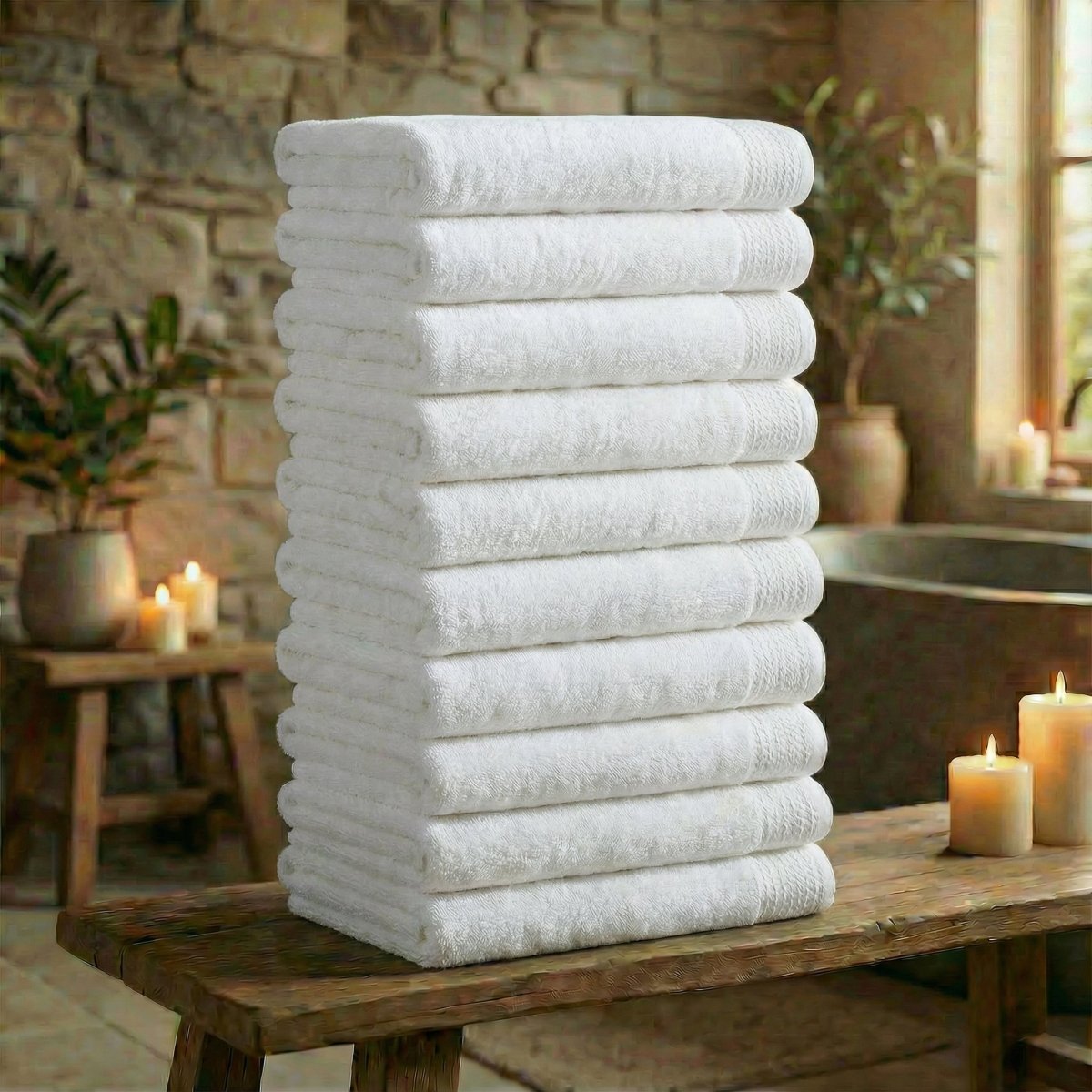 Mörgenn Deluxe Hotel Handdoeken - 70x140cm - 100% Katoen - 550gr/m2 - 10 stuks White - Mörgenn