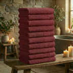 Mörgenn Deluxe Hotel Handdoeken - 70x140cm - 100% Katoen - 550gr/m2 - 10 stuks Red - Mörgenn