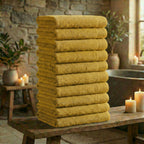 Mörgenn Deluxe Hotel Handdoeken - 70x140cm - 100% Katoen - 550gr/m2 - 10 stuks Yellow - Mörgenn