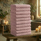 Mörgenn Deluxe Hotel Handdoeken - 70x140cm - 100% Katoen - 550gr/m2 - 10 stuks Pink - Mörgenn
