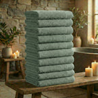 Mörgenn Deluxe Hotel Handdoeken - 70x140cm - 100% Katoen - 550gr/m2 - 10 stuks Sage Green - Mörgenn