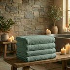 Mörgenn Deluxe Hotel Handdoeken - 70x140cm - 100% Katoen - 550gr/m2 - 4 stuks Sage Green - Mörgenn