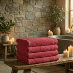 Mörgenn Deluxe Hotel Handdoeken - 70x140cm - 100% Katoen - 550gr/m2 - 4 stuks Red - Mörgenn