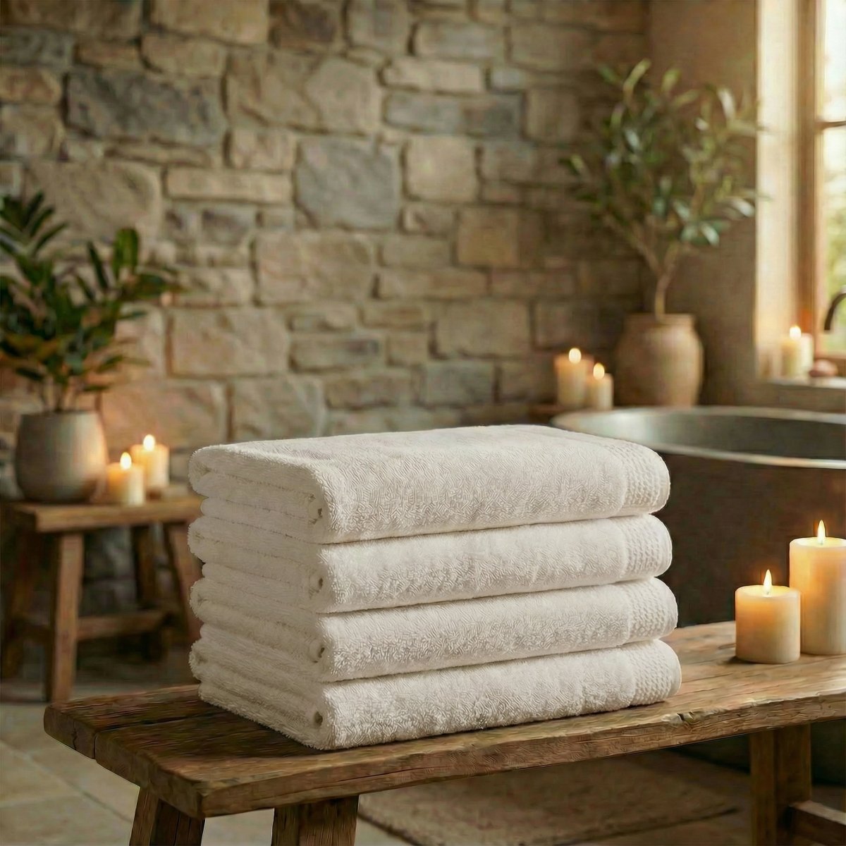 Mörgenn Deluxe Hotel Handdoeken - 70x140cm - 100% Katoen - 550gr/m2 - 4 stuks Sand - Mörgenn