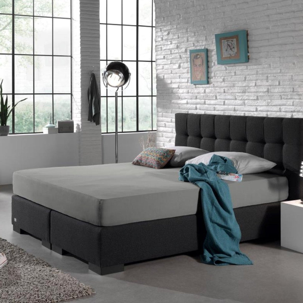 Mörgenn Dubbel Jersey Hoeslakens - 220 gr. - Luxe Hotelkwaliteit - Hoekhoogte 40cm 80 - 90 - 100 x 200 - 220 cm Grijs - Mörgenn