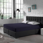 Mörgenn Dubbel Jersey Hoeslakens - 220 gr. - Luxe Hotelkwaliteit - Hoekhoogte 40cm 80 - 90 - 100 x 200 - 220 cm Donkerblauw - Mörgenn