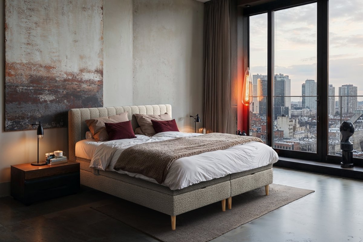 Mörgenn Elektrische Boxspring EDEN met Opbergruimte - Inclusief Montage + Dekbed en Kussens 90 x 200 Beige (Flow 02) - Mörgenn