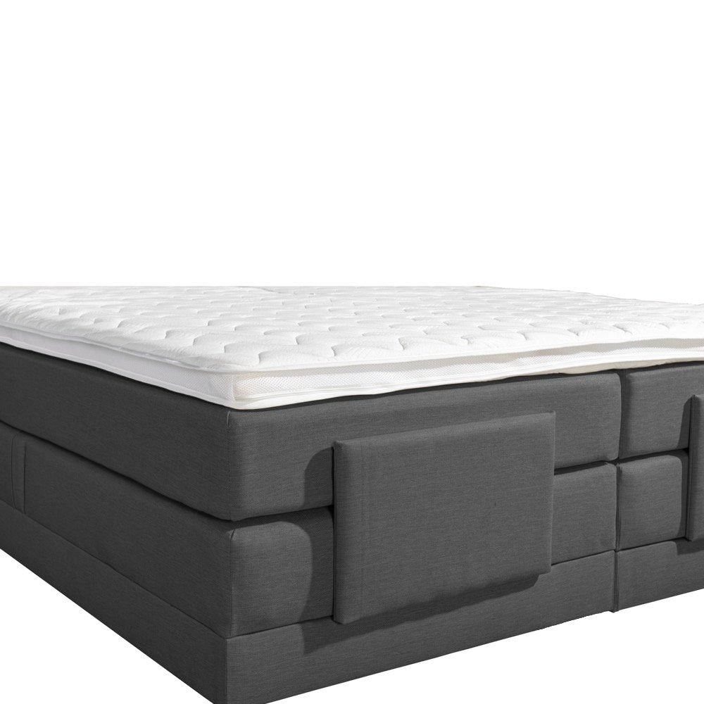 Mörgenn Elektrische Boxspring LUXA - Pocketvering - Inclusief Montage + Dekbed en Kussens 90 x 200 Beige - Mörgenn