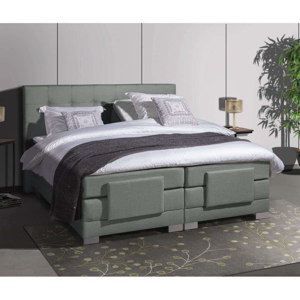 Mörgenn Elektrische Boxspring LUXA - Pocketvering - Inclusief Montage + Dekbed en Kussens 90 x 200 Beige - Mörgenn