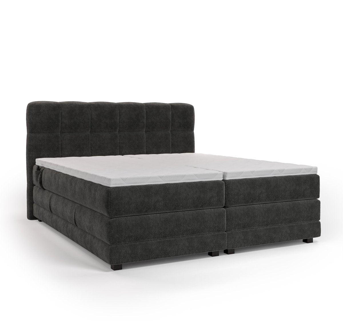 Mörgenn Elektrische Boxspring PURE - Pocketvering - Inclusief Montage + Dekbed en Kussens 90 x 200 Beige (Flow 02) - Mörgenn