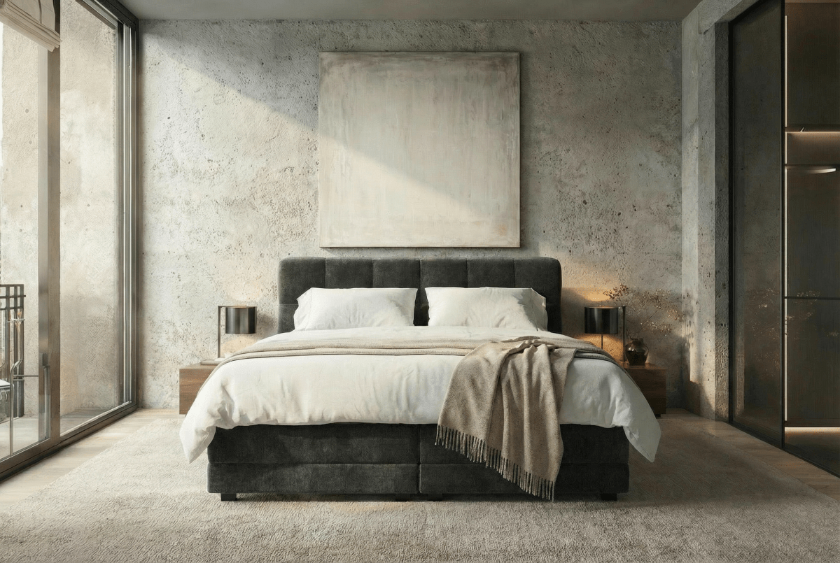 Mörgenn Elektrische Boxspring PURE - Pocketvering - Inclusief Montage + Dekbed en Kussens 90 x 200 Beige (Flow 02) - Mörgenn