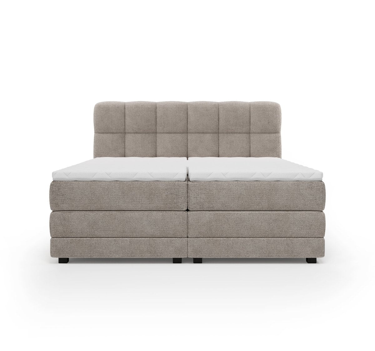 Mörgenn Elektrische Boxspring PURE - Pocketvering - Inclusief Montage + Dekbed en Kussens 90 x 200 Beige (Flow 02) - Mörgenn