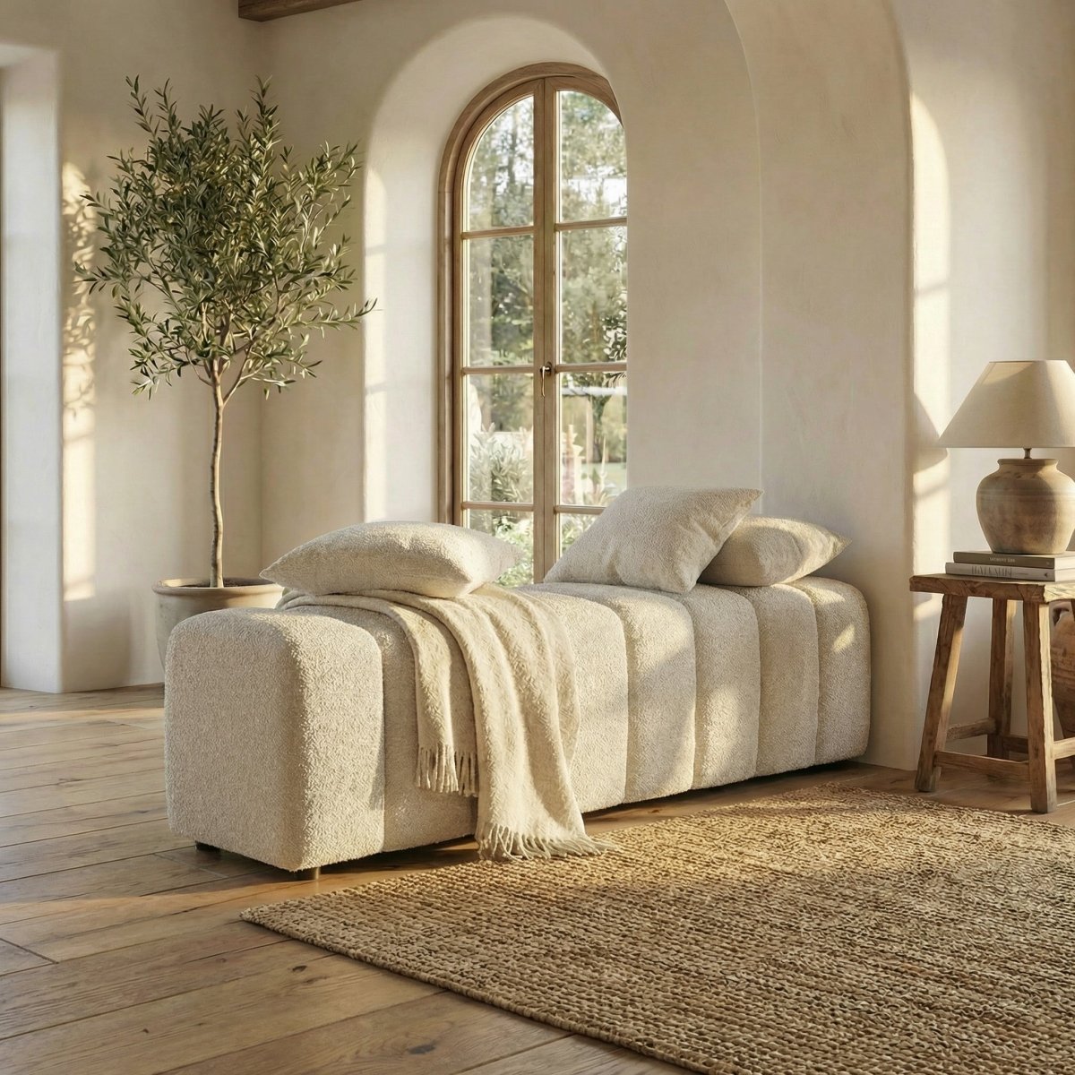 Mörgenn Gestoffeerde Voetenbank Bubble – Luxe Halbank & Eetkamerbank 80 cm breed - Mörgenn