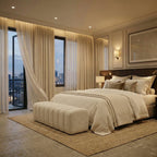 Mörgenn Gestoffeerde Voetenbank Bubble – Luxe Halbank & Eetkamerbank 80 cm breed - Mörgenn