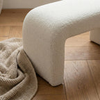 Mörgenn Gestoffeerde Voetenbank Curvy - Elegante Voetenbank 75 cm breed - Mörgenn