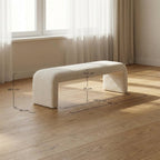 Mörgenn Gestoffeerde Voetenbank Curvy - Elegante Voetenbank 75 cm breed - Mörgenn