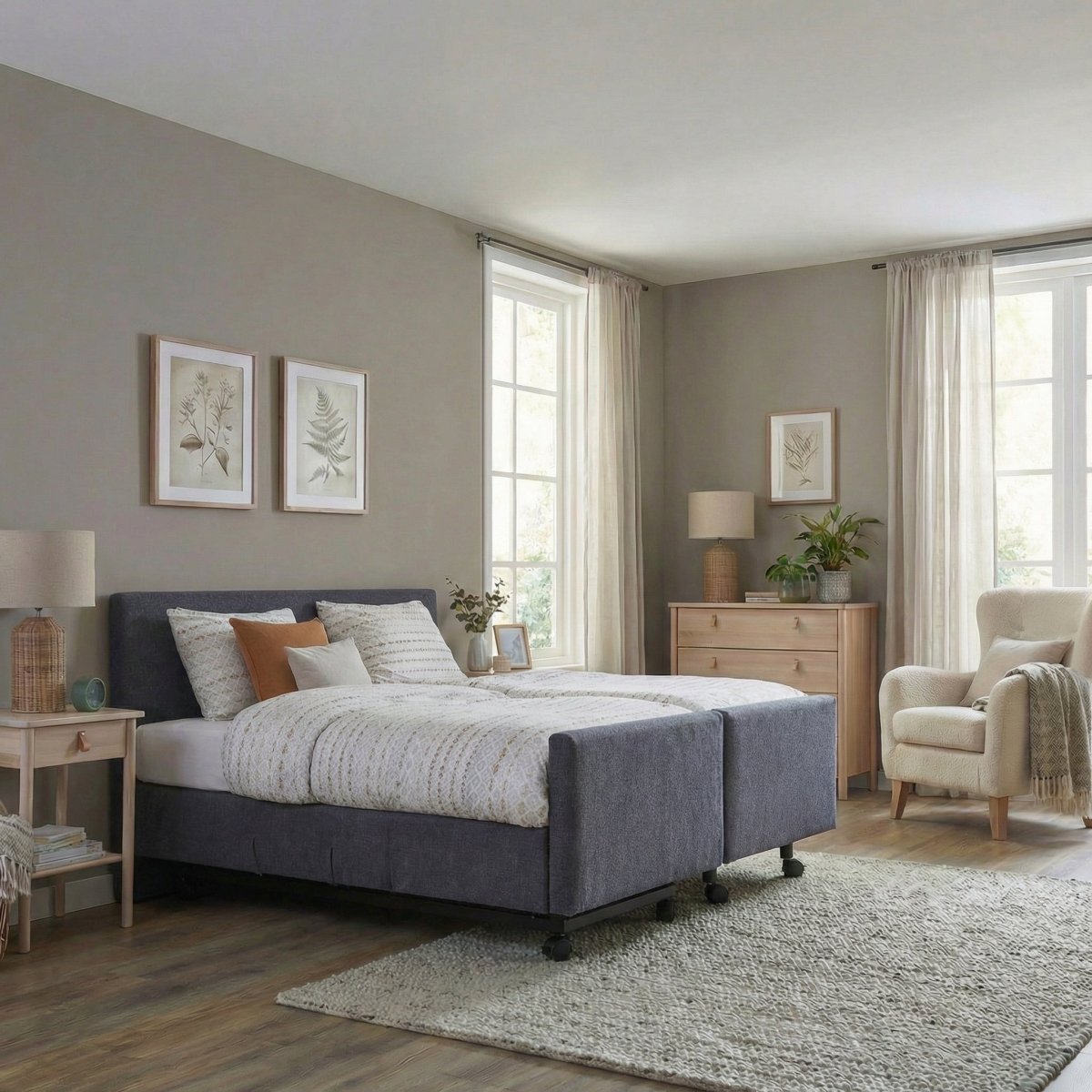 Mörgenn Hooglaag Bed COMFORT Elektrisch Verstelbaar - Incl. Montage 90x200 Antraciet - Mörgenn