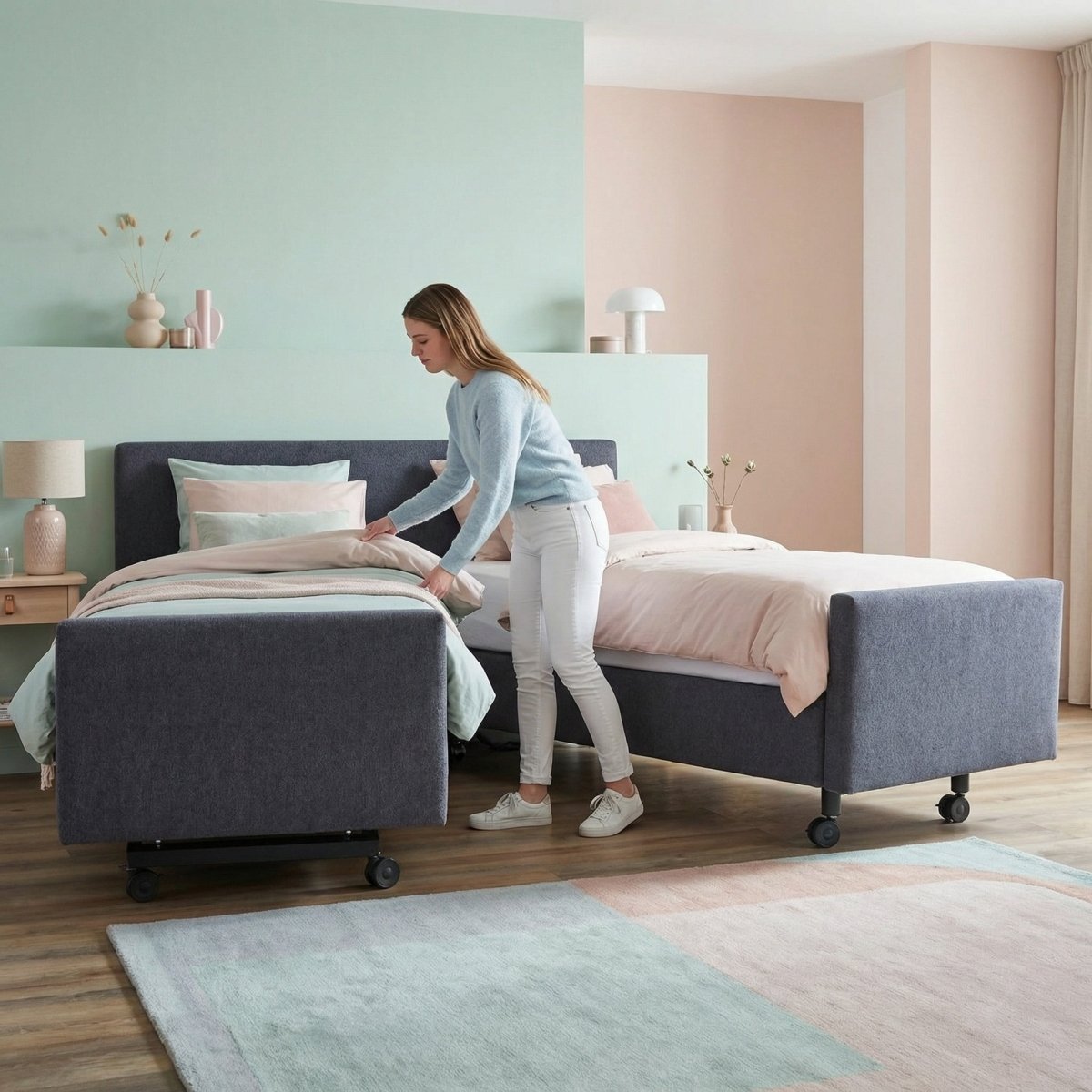 Mörgenn Hooglaag Bed COMFORT Elektrisch Verstelbaar - Incl. Montage 90x200 Antraciet - Mörgenn