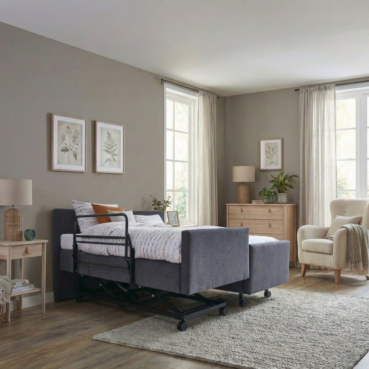 Mörgenn Hooglaag Bed COMFORT Elektrisch Verstelbaar - Incl. Montage 90x200 Antraciet - Mörgenn