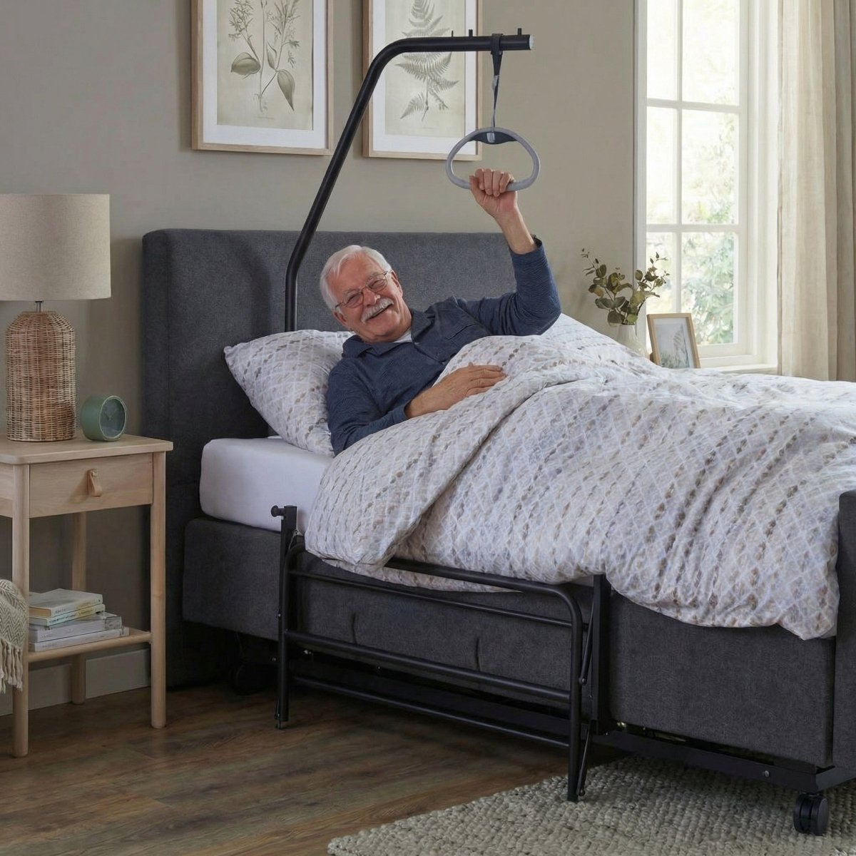 Mörgenn Hooglaag Bed COMFORT Elektrisch Verstelbaar - Incl. Montage 90x200 Antraciet - Mörgenn