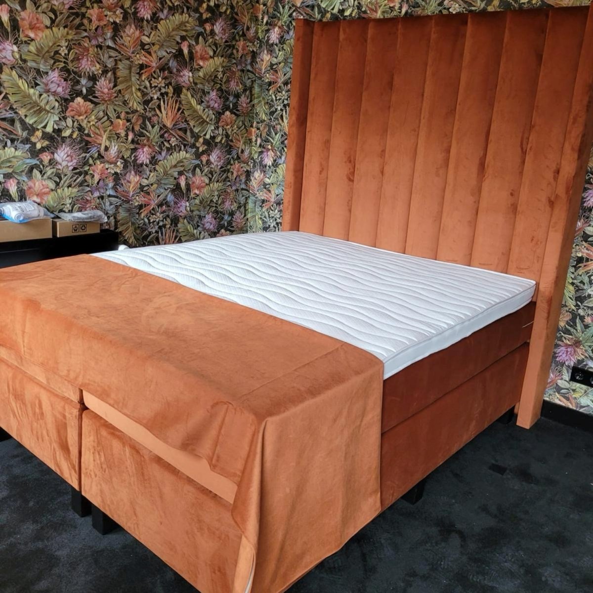Mörgenn Hotel Boxspring Code Rosé - Pocketvering - Luxe Koudschuim Topper 80 x 200 Antraciet - Mörgenn