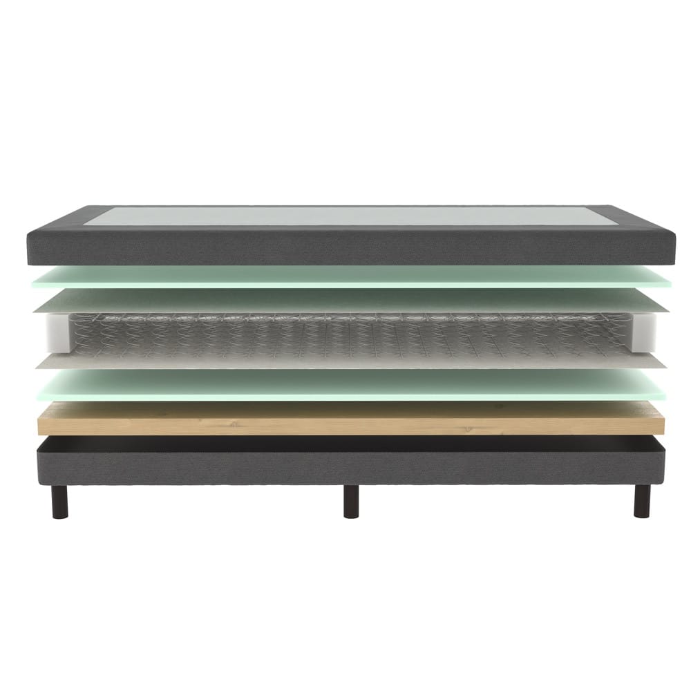 Mörgenn Hotel Boxspring Laurent - Hotel Boxspring met pocketvering - Luxe Topper - Alle kleuren - Alle maten 70 x 200 Antraciet - Mörgenn