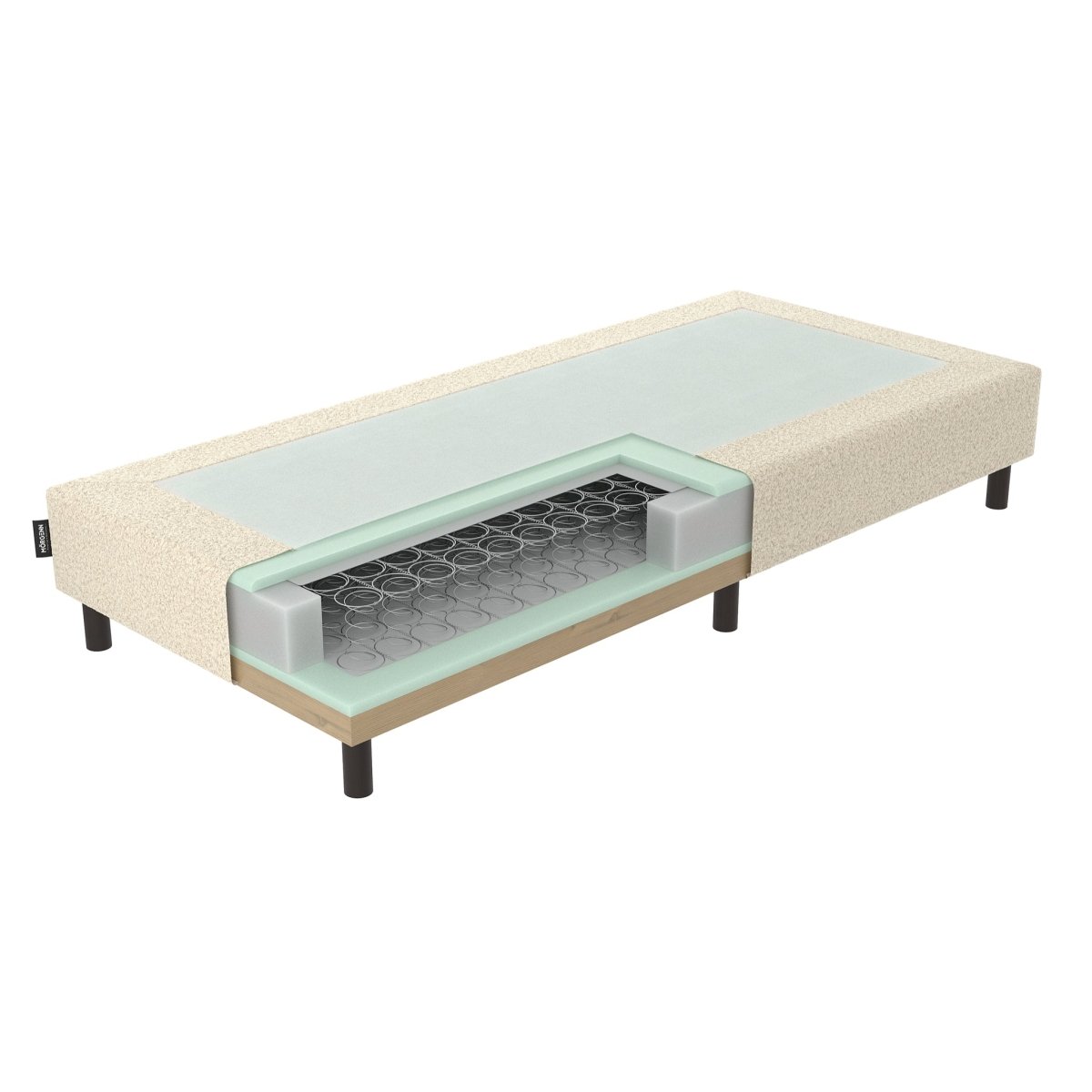 Mörgenn Idéal Boxspring - Verend - Hotelkwaliteit - 20 of 30 cm hoog 60 x 200 ca. 20cm hoog Teddy Beige - Mörgenn