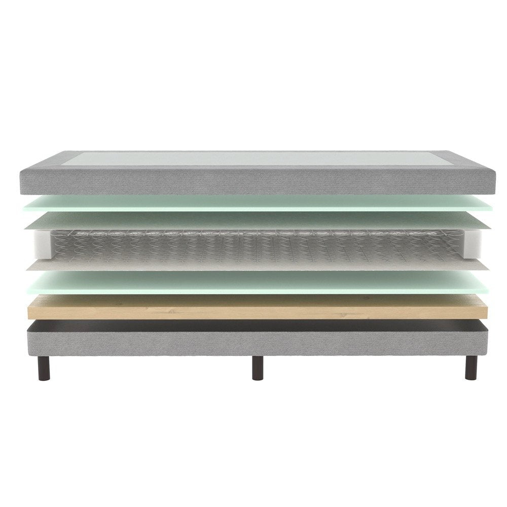 Mörgenn Idéal Boxspring - Verend - Hotelkwaliteit - 20 of 30 cm hoog 60 x 200 ca. 20cm hoog Lichtgrijs - Mörgenn