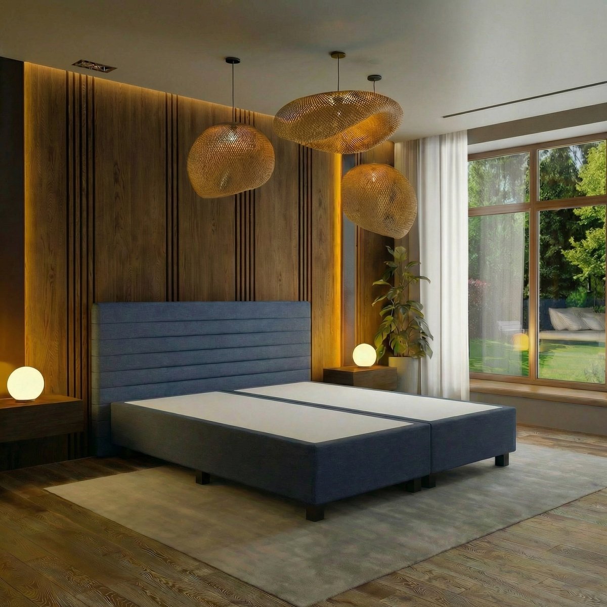 Mörgenn Los Hoofdbord Horizon - ca. 110cm hoog - 9 baans 90 x 110 Antraciet - Mörgenn