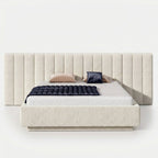 Mörgenn Luxe Bed Loft Luxe Designbed - Zonder Poten - XXL Hoofdbord 140x200 Gebroken Wit (Ivory 1) Zonder Matras - Mörgenn