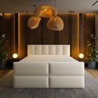 Mörgenn Luxe Boxspring Billy - Pocketvering + Luxe hoofdbord en/of voetbord + Luxe topper 140 x 200 Luxury 6 - baans hoofdbord Luxury 4 - vaks voetbord - Mörgenn