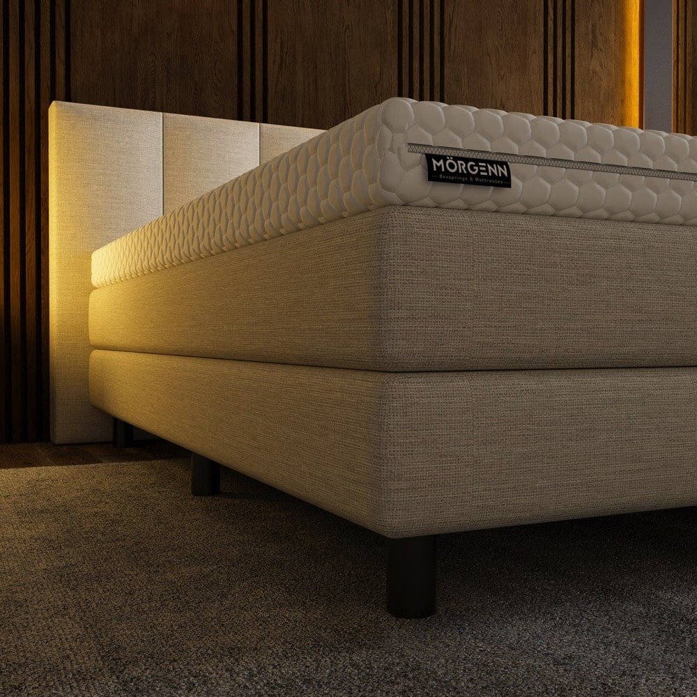 Mörgenn Luxe Boxspring Billy - Pocketvering + Luxe hoofdbord en/of voetbord + Luxe topper 140 x 200 Luxury 6 - baans hoofdbord Geen Voetbord - Mörgenn - Betaalbare Boxsprings & Matrassen