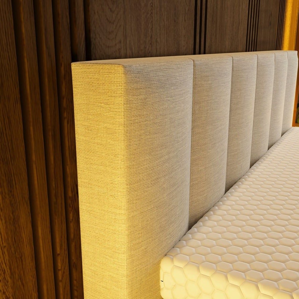 Mörgenn Luxe Boxspring Billy - Pocketvering + Luxe hoofdbord en/of voetbord + Luxe topper 140 x 200 Luxury 6 - baans hoofdbord Luxury 4 - vaks voetbord - Mörgenn