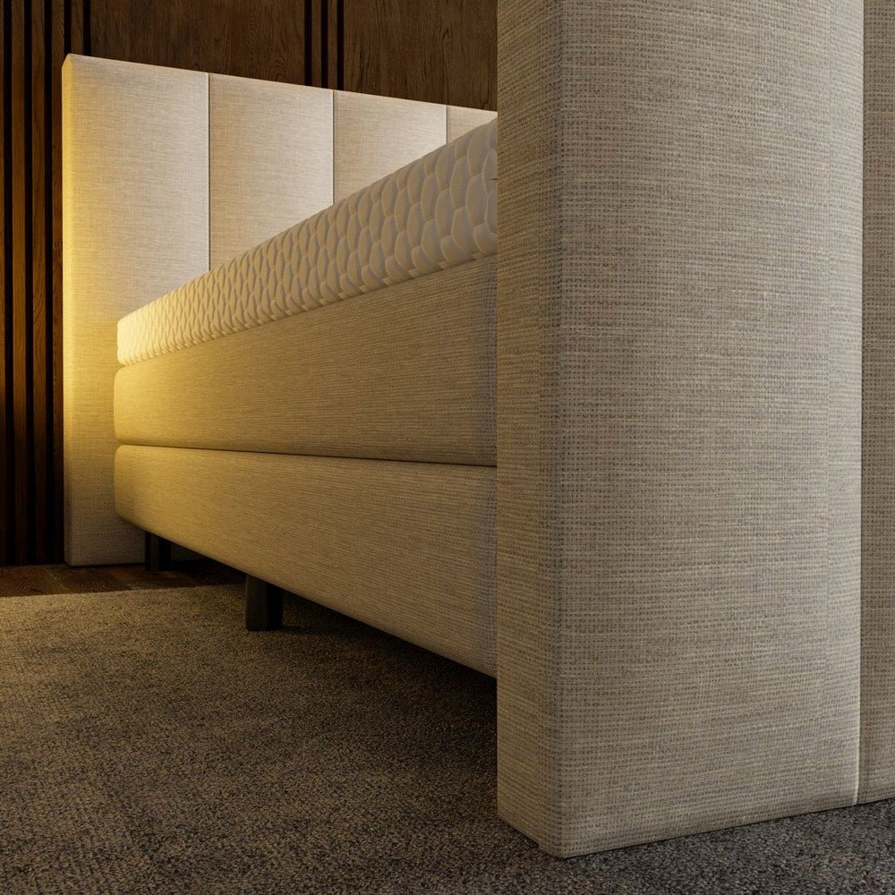 Mörgenn Luxe Boxspring Billy - Pocketvering + Luxe hoofdbord en/of voetbord + Luxe topper 140 x 200 Luxury 6 - baans hoofdbord Geen Voetbord - Mörgenn