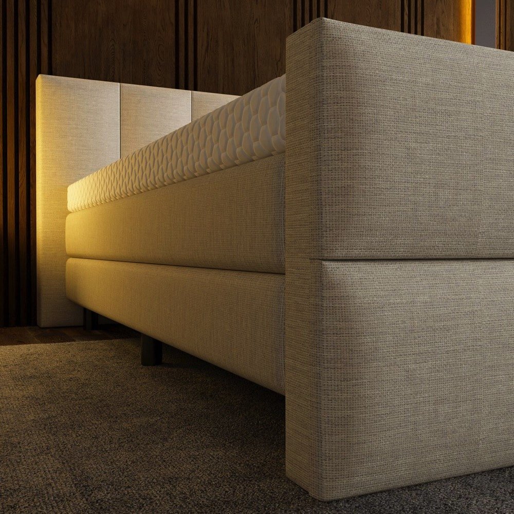 Mörgenn Luxe Boxspring Billy - Pocketvering + Luxe hoofdbord en/of voetbord + Luxe topper 140 x 200 Luxury 6 - baans hoofdbord Luxury 4 - vaks voetbord - Mörgenn