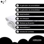 Mörgenn Luxe Hotel Dekbed The Original - Anti Allergie - Micropercale Tijk - Warmteklasse 3 - Diverse maten 140 x 200 cm (1 persoons) - Mörgenn