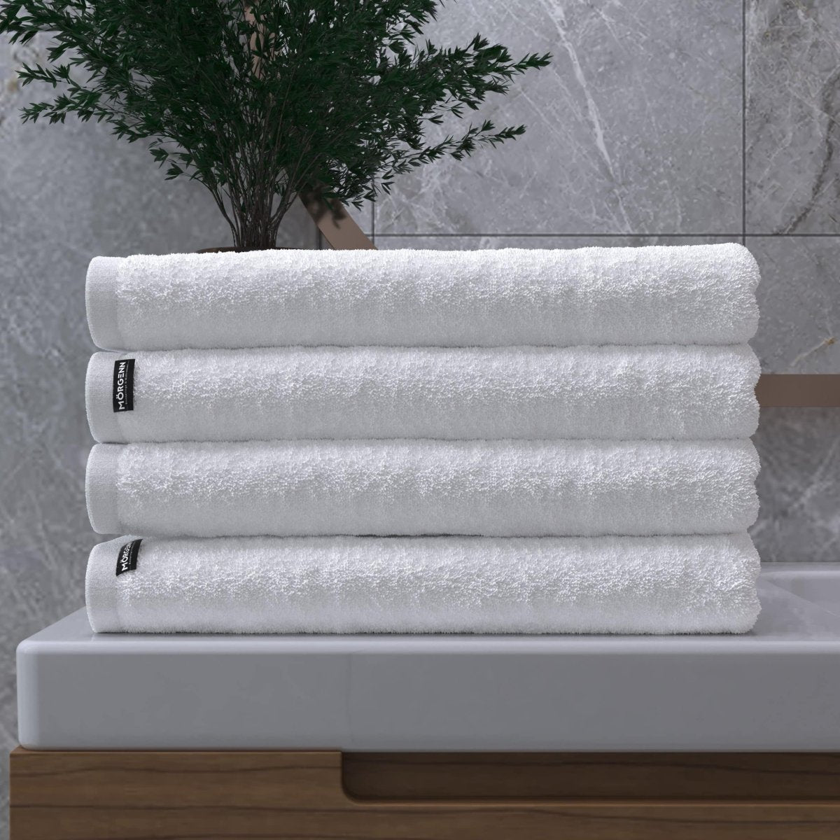 Mörgenn Luxe Hotel handdoeken / Badhanddoeken - 100% Katoen - 550gr/m2 - 10 - delig - 4 kleuren Wit - Mörgenn