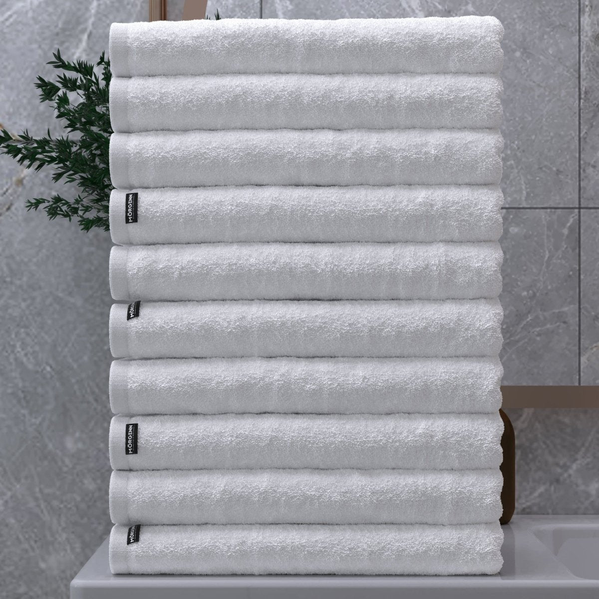 Mörgenn Luxe Hotel handdoeken / Badhanddoeken - 100% Katoen - 550gr/m2 - 10 - delig - 4 kleuren Wit - Mörgenn