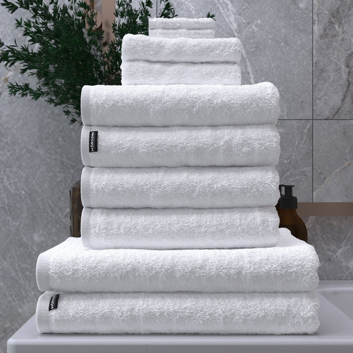 Mörgenn Luxe Hotel handdoeken / Badhanddoeken - 100% Katoen - 550gr/m2 - 10 - delig - 4 kleuren Wit - Mörgenn