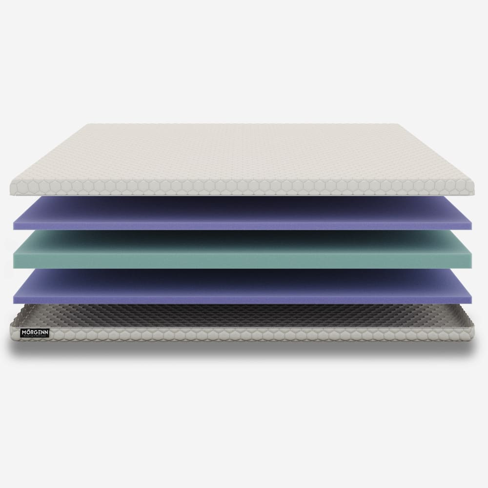 Mörgenn Luxe Topper Suprême - Koudschuim + Serene Schuim - Luxe Hexagon tijk - Alle maten 70 x 200 - Mörgenn