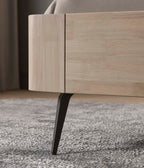 Mörgenn Luxury Line Hevea Ledikant - Rubberhout - Zonder matras 90x200 cm Sand Lyn (Geribbeld) - Mörgenn