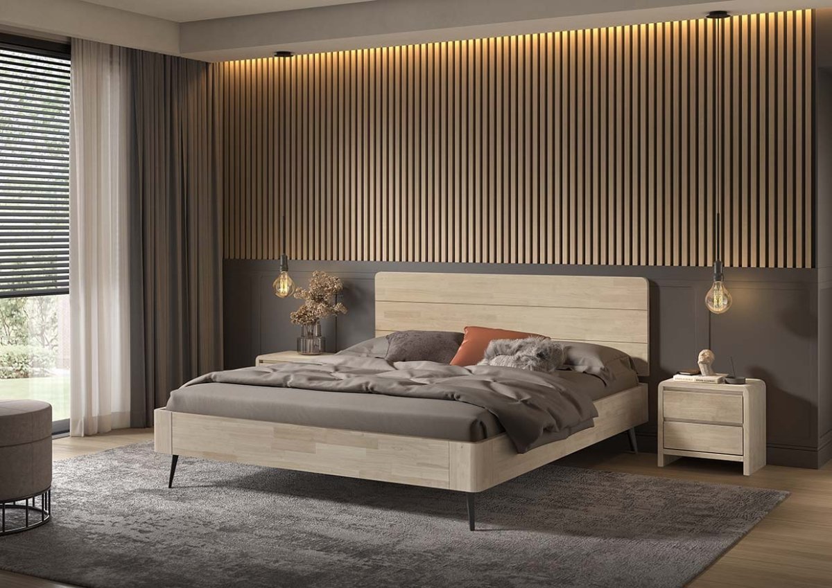 Mörgenn Luxury Line Hevea Ledikant - Rubberhout - Zonder matras 90x200 cm Sand Noa (3 - baans) - Mörgenn