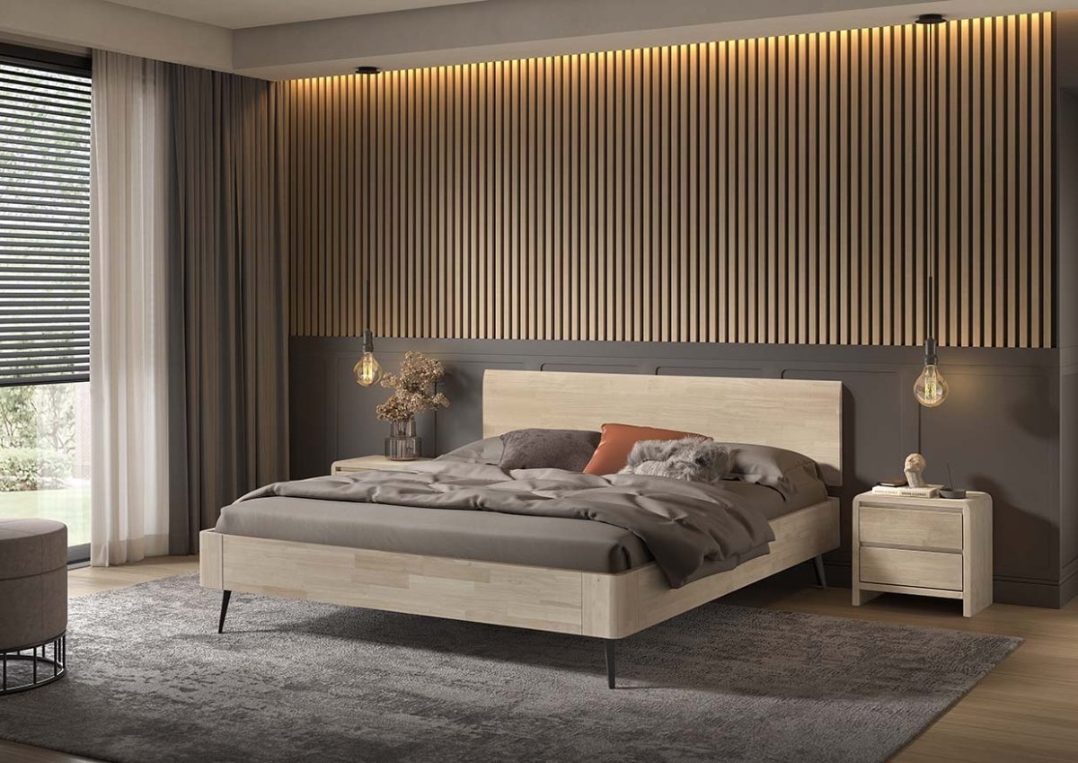 Mörgenn Luxury Line Hevea Ledikant - Rubberhout - Zonder matras 90x200 cm Sand Noa (3 - baans) - Mörgenn