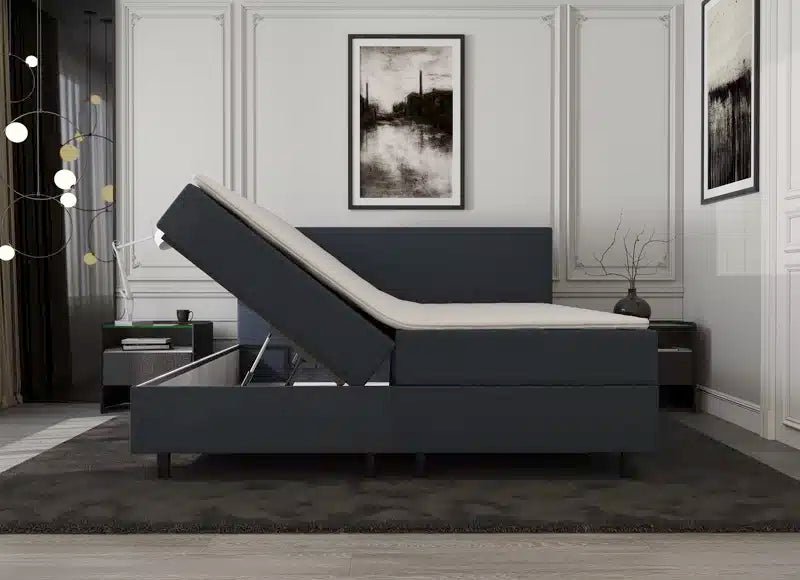 Mörgenn Opbergboxspring SENTO - Boxspring met opbergruimte - Pocketvering - Luxe topper - Incl. Dekbed en Kussens 80 x 200 Beige - Mörgenn