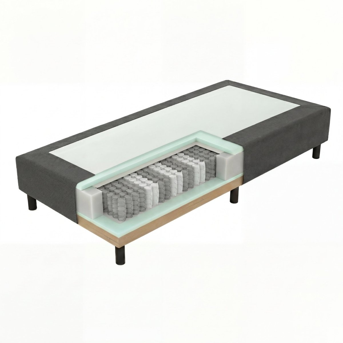 Mörgenn Pocket Boxspring - Pocketvering - Hotelkwaliteit - 20 of 30 cm hoog 60 x 200 ca. 20cm hoog Antraciet - Mörgenn