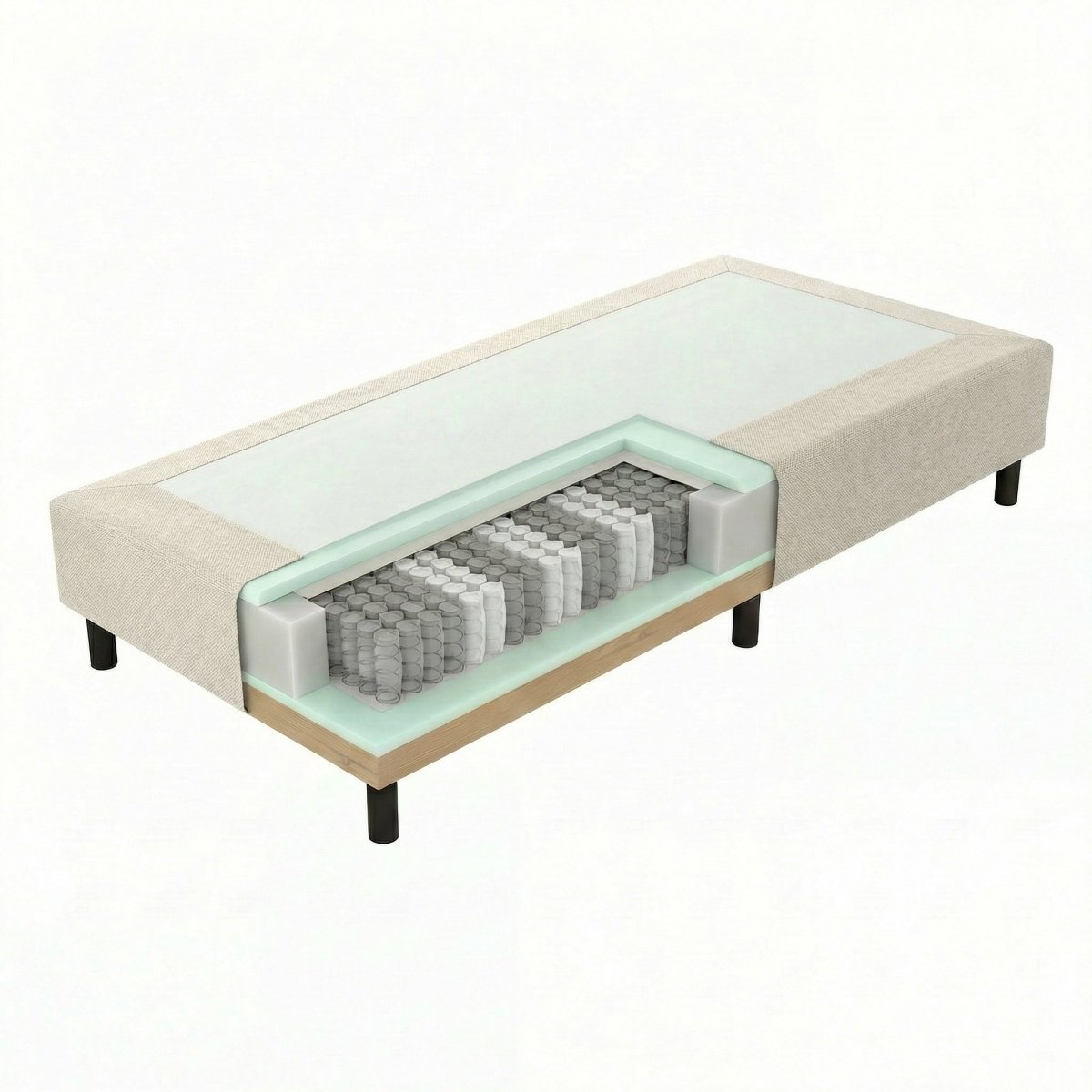 Mörgenn Pocket Boxspring - Pocketvering - Hotelkwaliteit - 20 of 30 cm hoog 60 x 200 ca. 20cm hoog Beige - Mörgenn